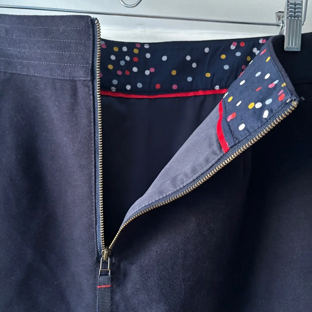 Boden Dorchester Patch Pocket Stretch Cotton Mini Skirt Navy Size 10P